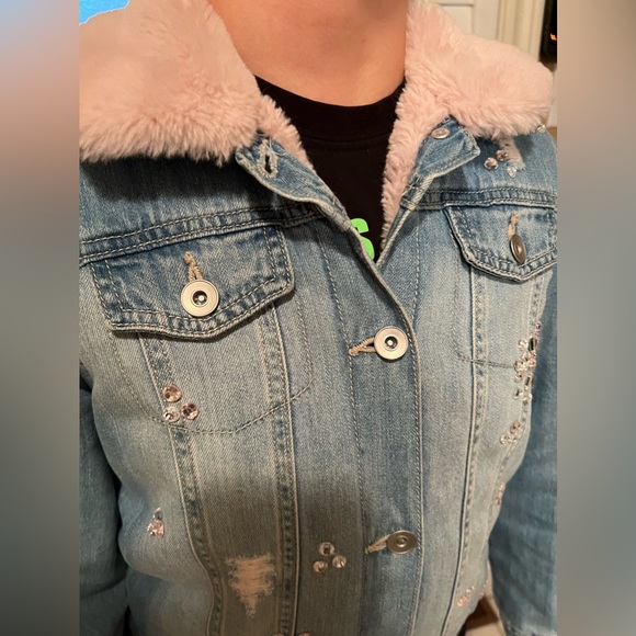Girls Jean jacket with fur lining - Picture 6 of 6